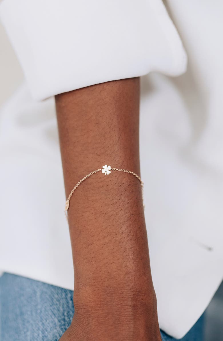 Anzie Dewdrop Diamond Good Luck Charm Bracelet, Alternate, color, Gold/ Diamond