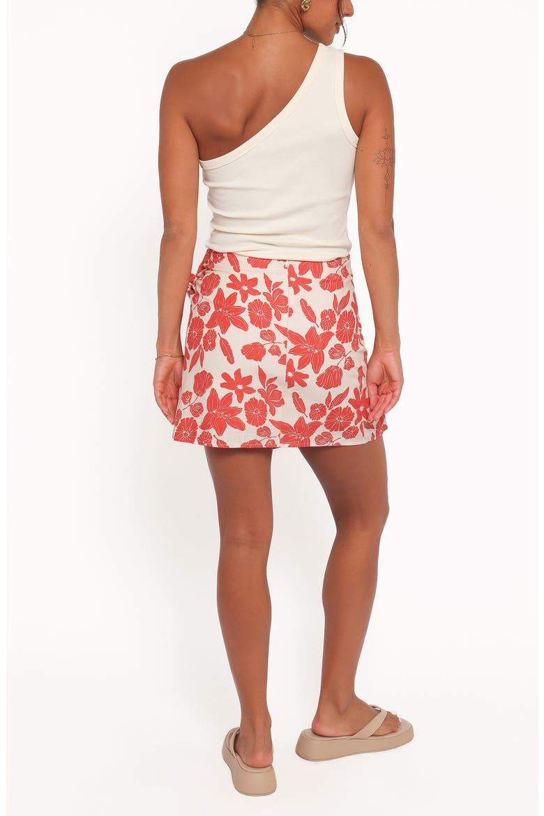 Calypso Floral Faux Wrap Miniskirt, Alternate, color, RED FLORAL