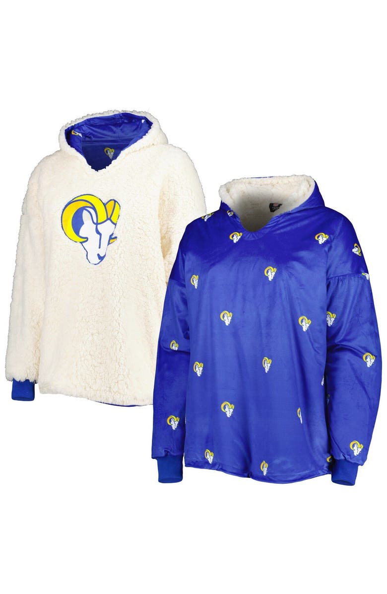 FOCO Los Angeles Rams Repeat Print Reversible Hoodeez, Main, color, Royal