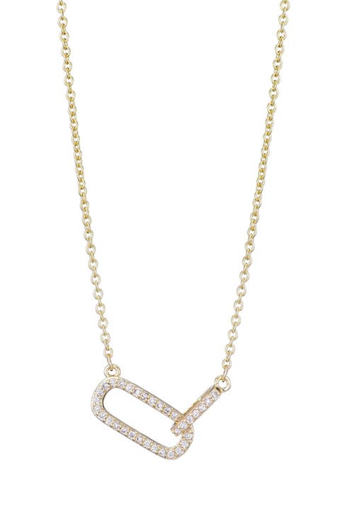 Pavé Cubic Zirconia Link Pendant Necklace