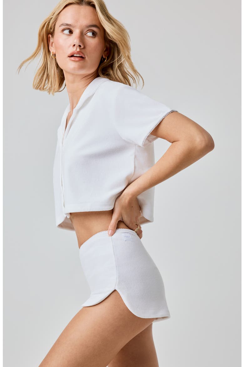 French Terry Shorts, Alternate, color, BRIGHT WHITE