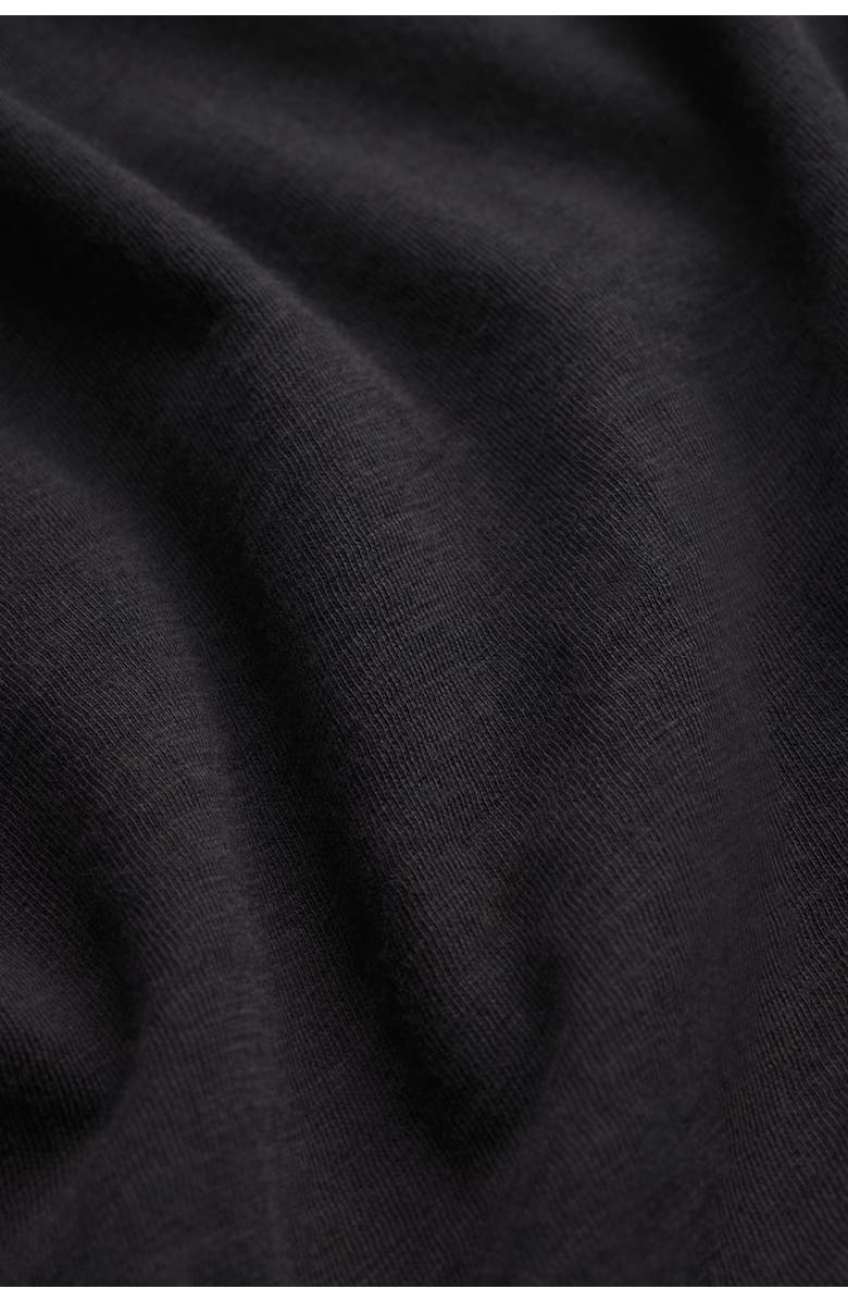 Franne Golde Slub Jersey V-Neck Elbow Sleeve Tee, Alternate, color, Black