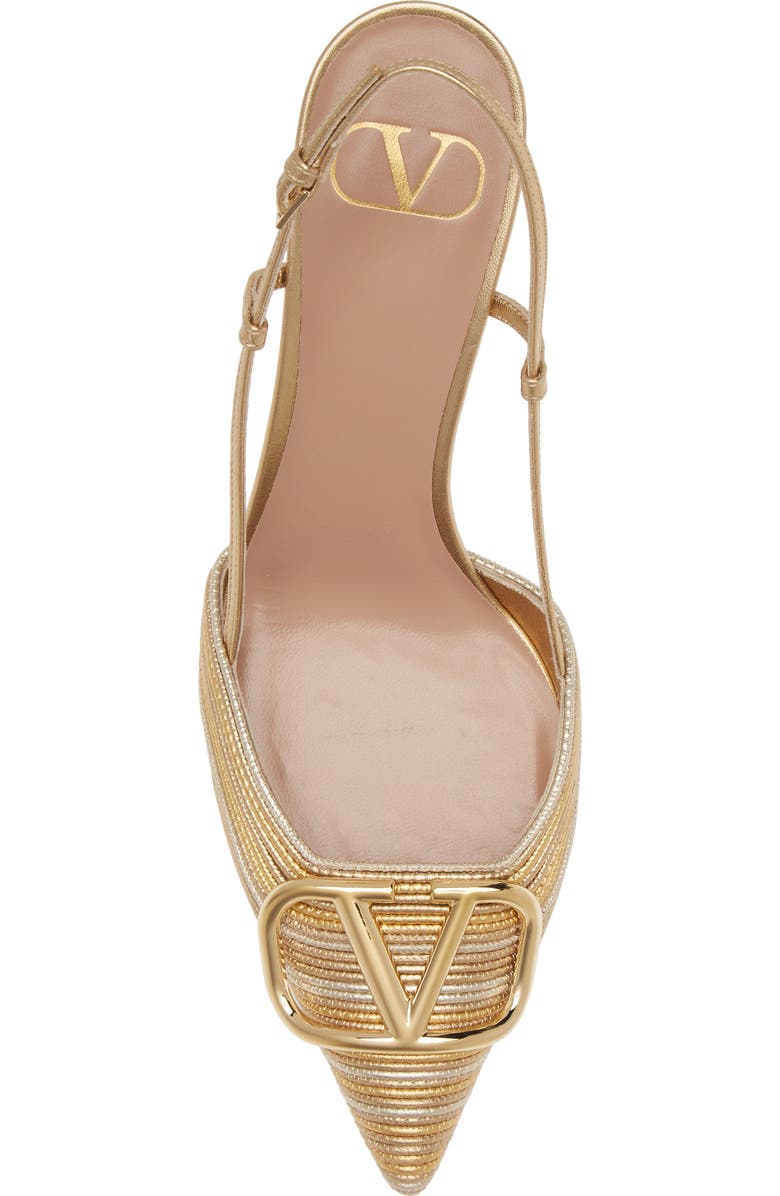Valentino Garavani VLOGO Signature Pointed Toe Slingback Pump, Alternate, color,