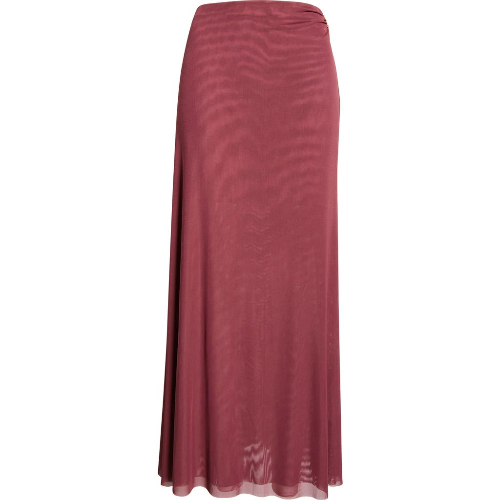 Vix Paula Hermanny Amira Mesh Cover-up Midi Skirt In Brown