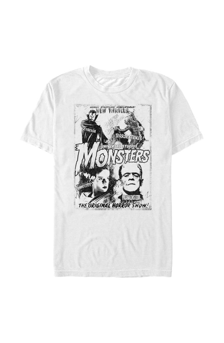 Universal Monsters Men's Universal Monsters Original Monster Flicks  Graphic T-Shirt, Main, color, White