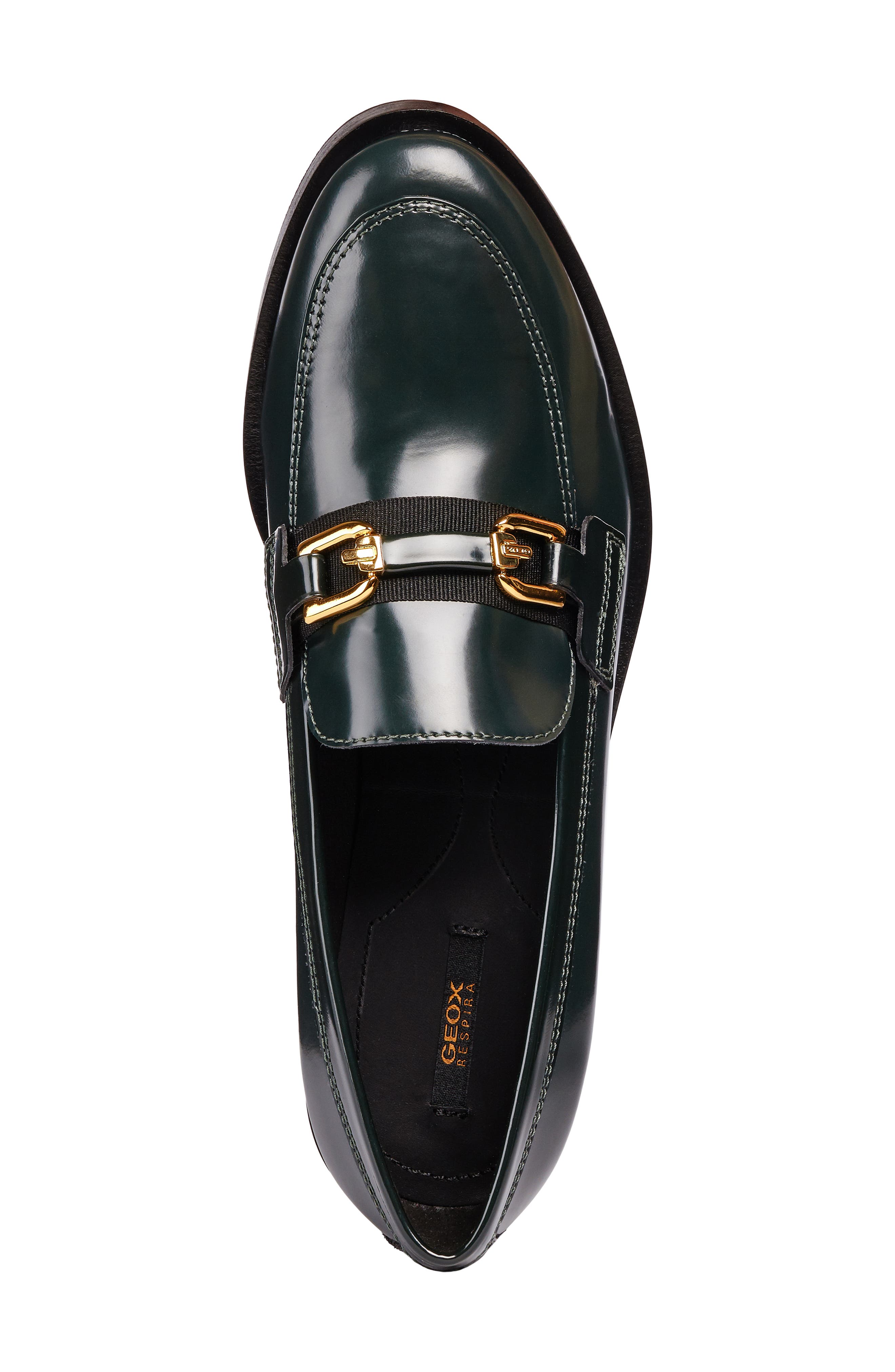 Brogue Loafer, Alternate, color, DARK FOREST/ BLACK LEATHER