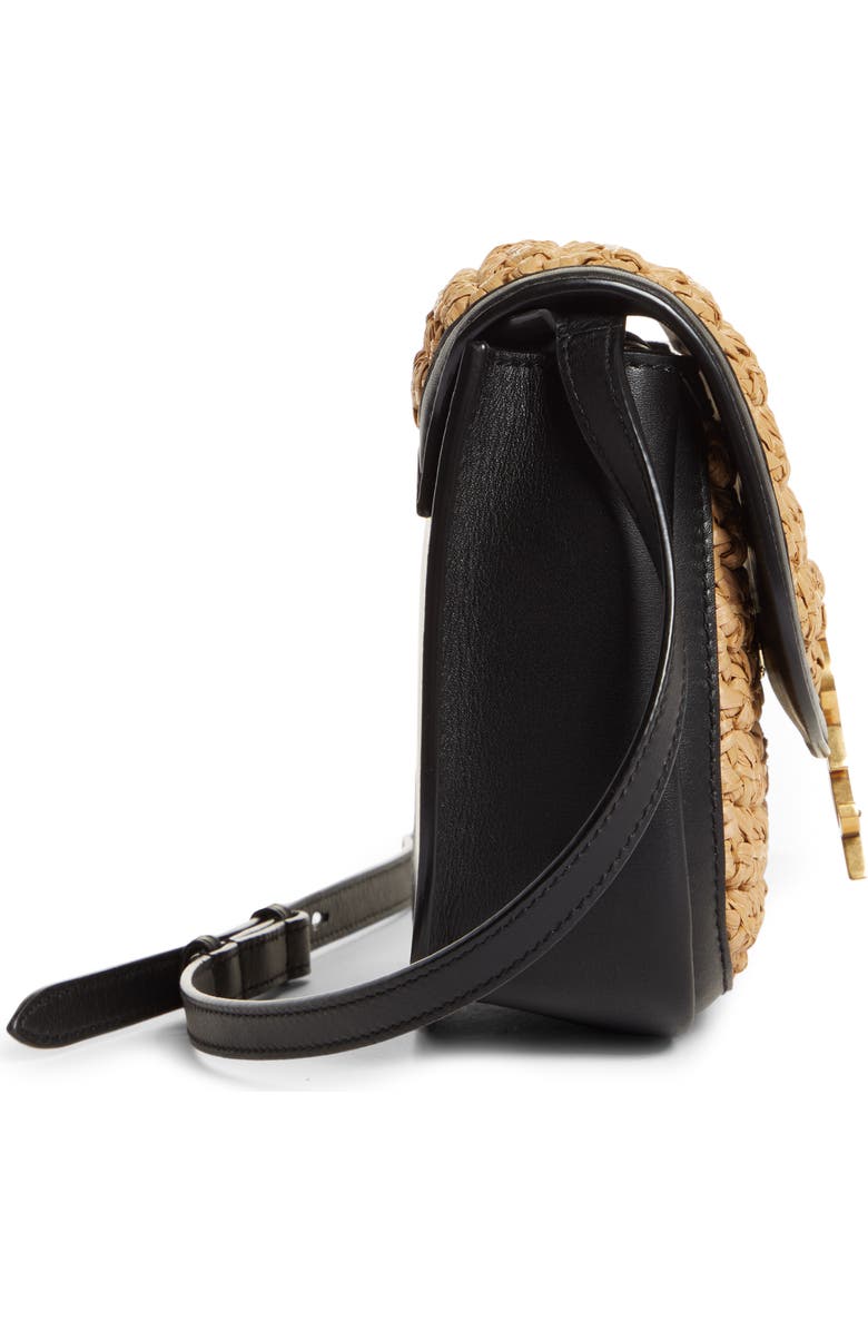 Saint Laurent Medium Kaia Raffia Crossbody Bag, Alternate, color,