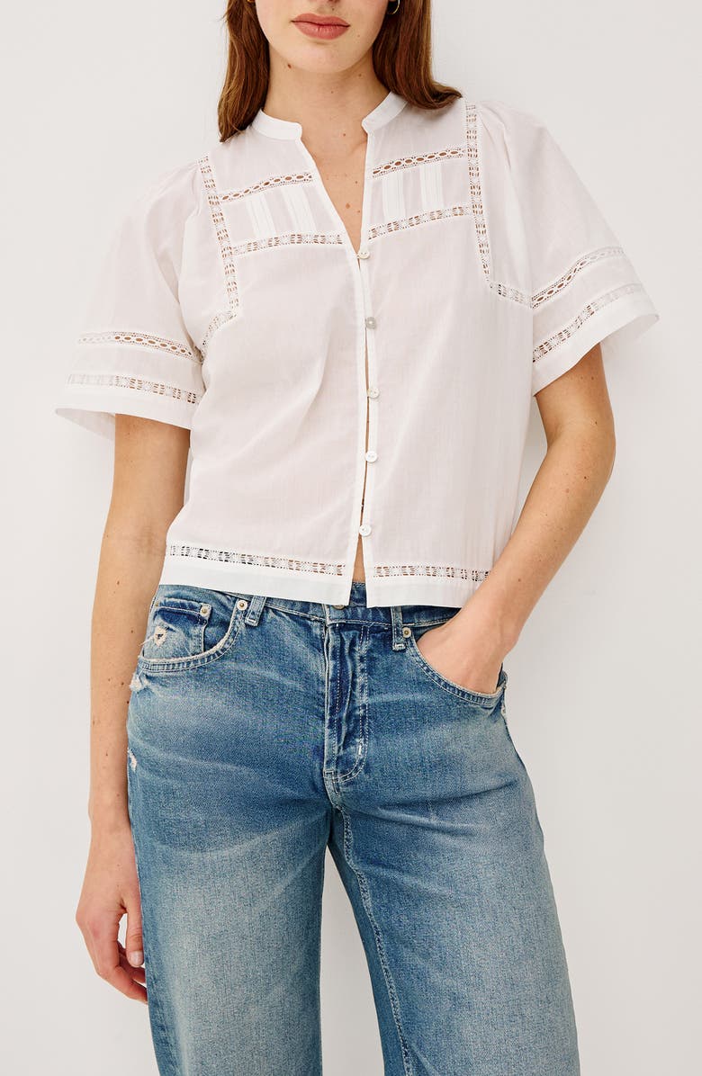 Rails Alanis Lace Trim Top, Main, color, White