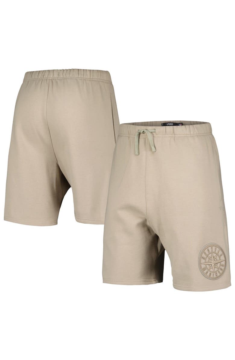 PRO STANDARD Men's Pro Standard Khaki Seattle Mariners Neutral Fleece Shorts, Alternate, color, Khaki