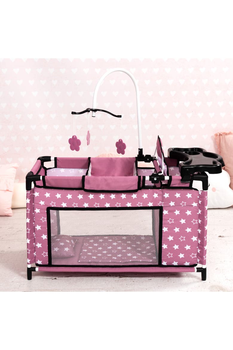 Doll Travel Multi Bed, Playpen Care Center, For Dolls Up to 18 Inches, Kid 3+, Alternate, color, Multicolored