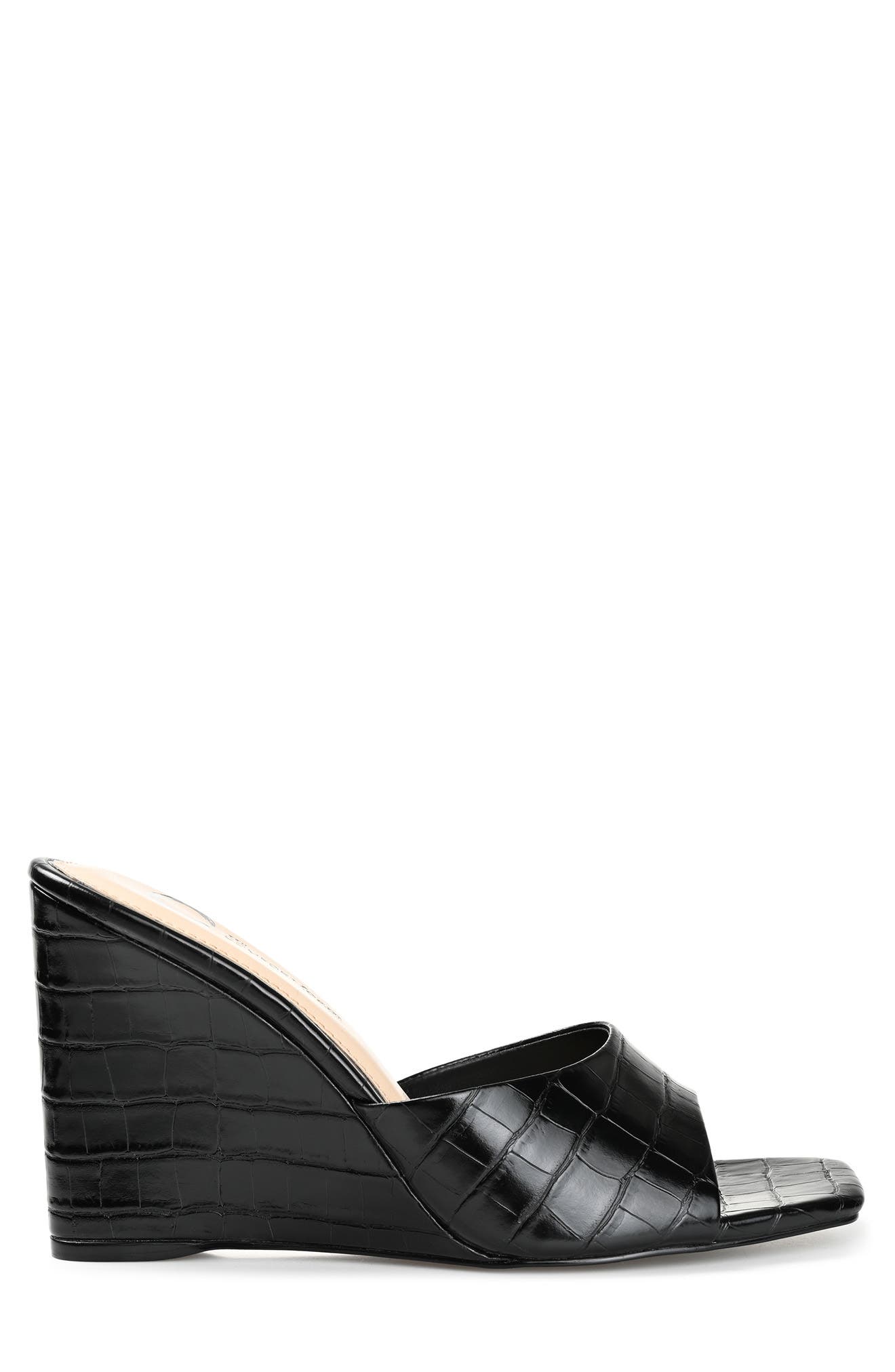 Journee Collection Tru Comfort Foam Vivvy Croc Embossed Wedge Sandal, Alternate, color, 