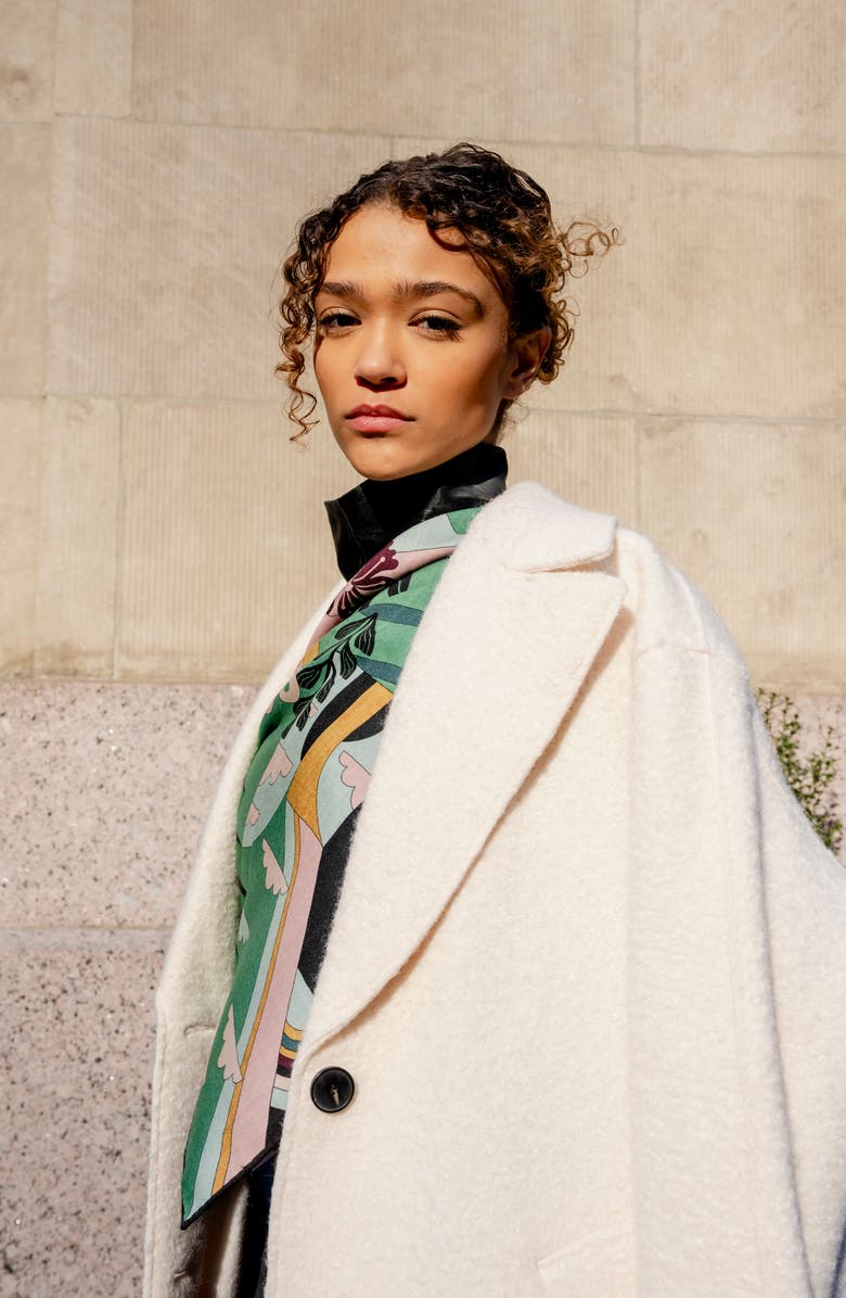 Jessie Zhao New York Double Sided Wool Silk Scarf Of Imagination, Alternate, color, Green