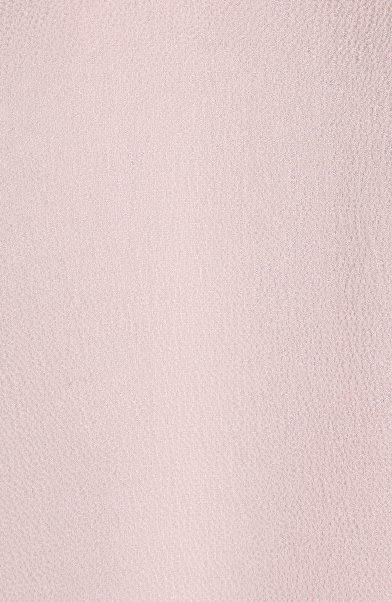 Valentino Garavani Lace Trim Chiffon Ruffle Hammered Satin Shirt, Alternate, color, Light Pink/ Ivory