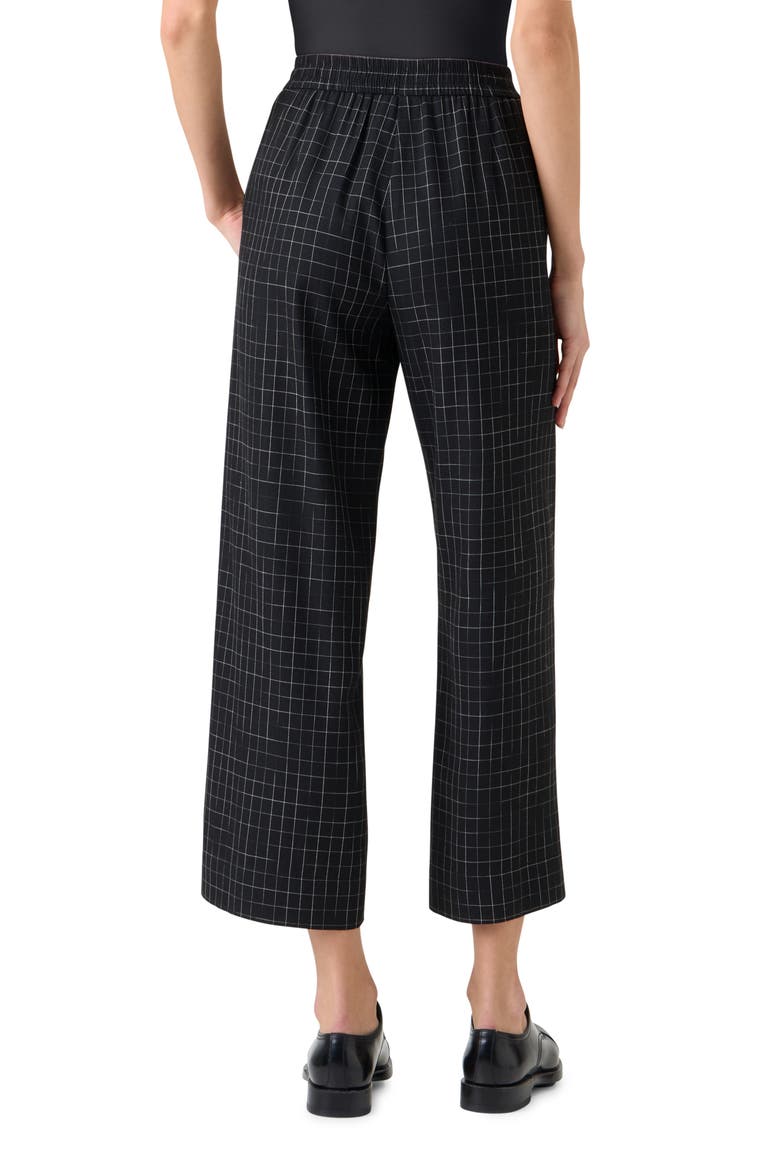 Broken Check Twill Crop Pants, Alternate, color, BLACK-CREAM