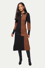 Wallis Colour Block Collared Knitted Dress