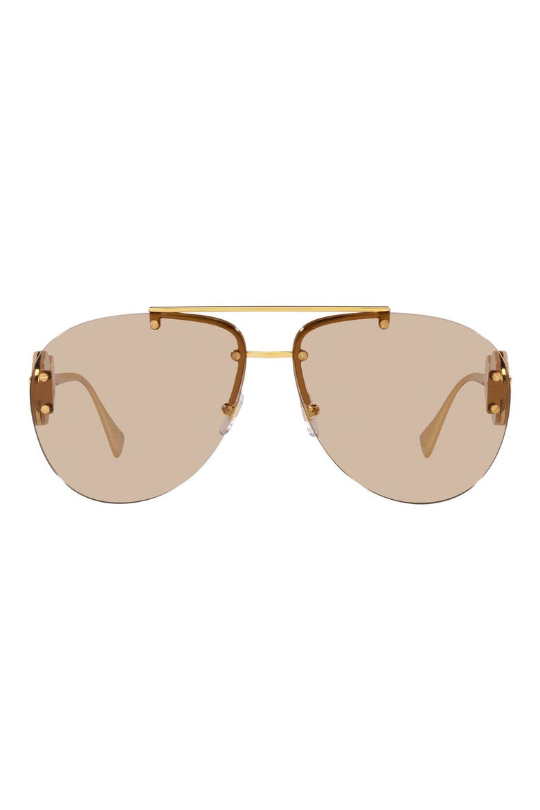 63mm Aviator Sunglasses, Main, color, LIGHT BROWN
