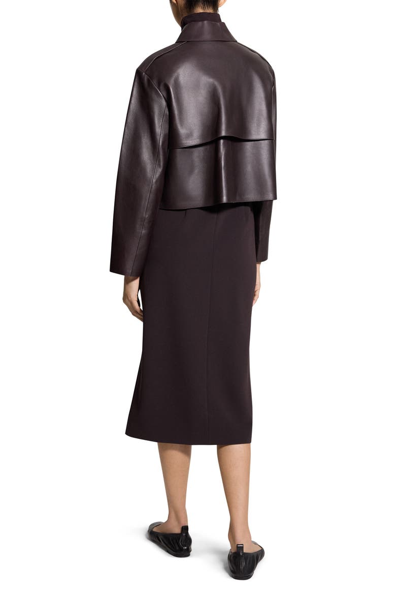 Crop Leather Jacket, Alternate, color, CACAO - DAJ
