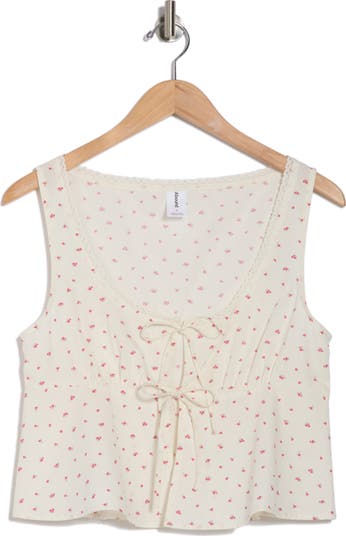 Tie Front Cotton Tank Top