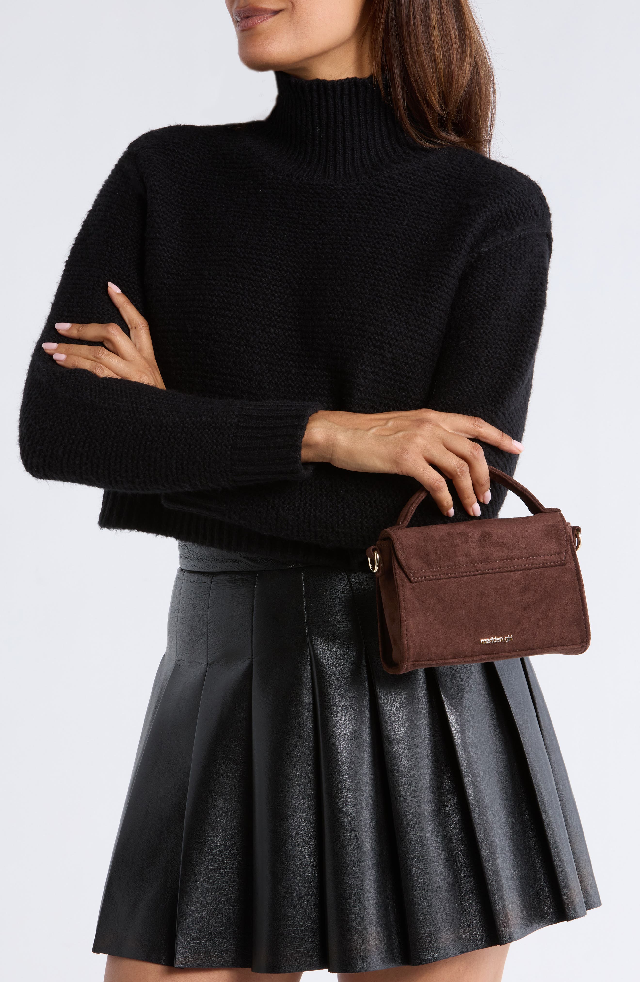 Madden Girl East/West Shoulder Bag, Alternate, color, Brown