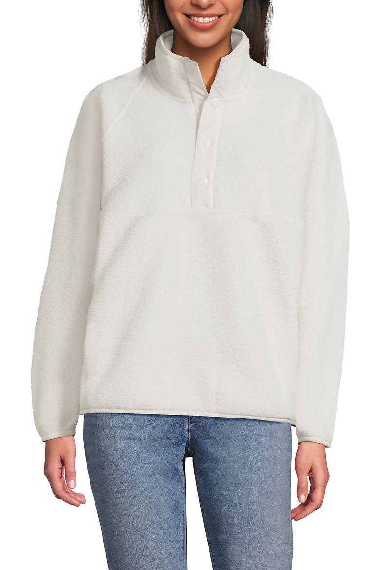 Unisex Snap Neck Fleece Pullover, Main, color, Ivory Latte