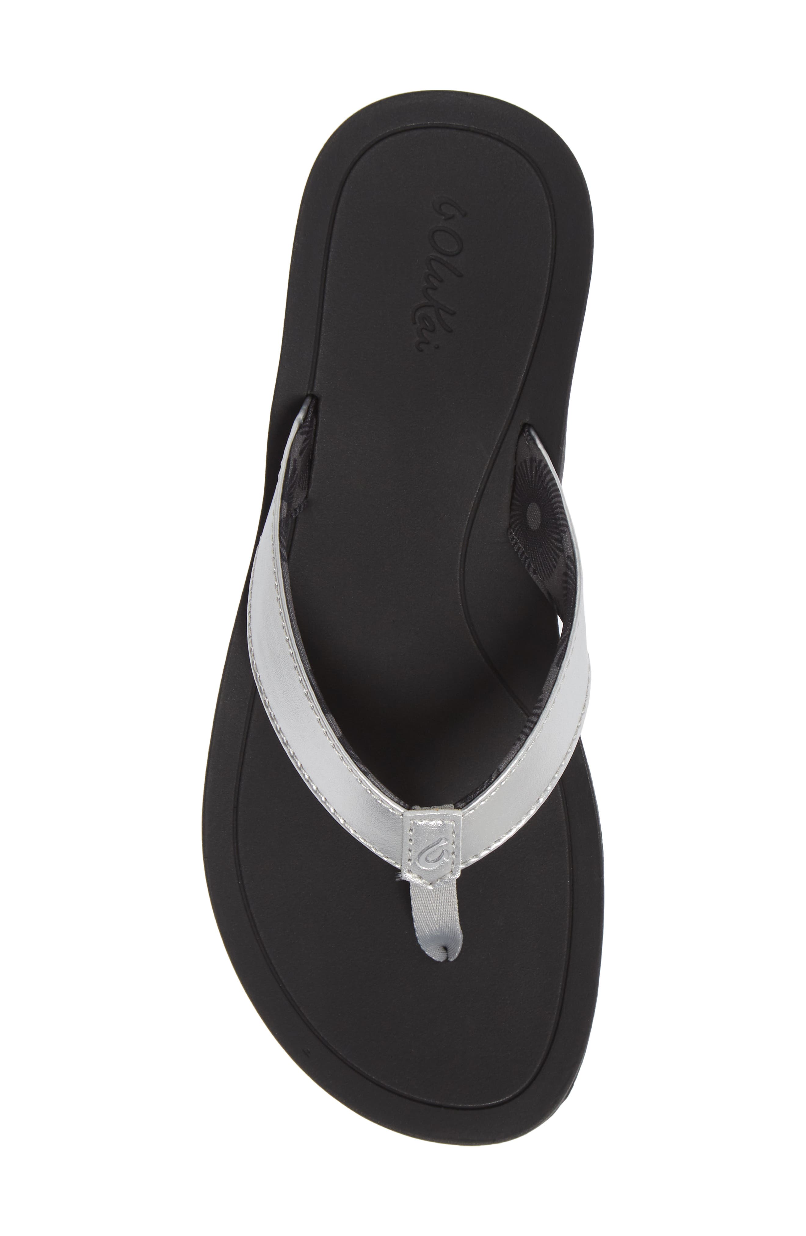 Pio Lua Platform Flip Flop, Alternate, color, SILVER / BLACK FABRIC