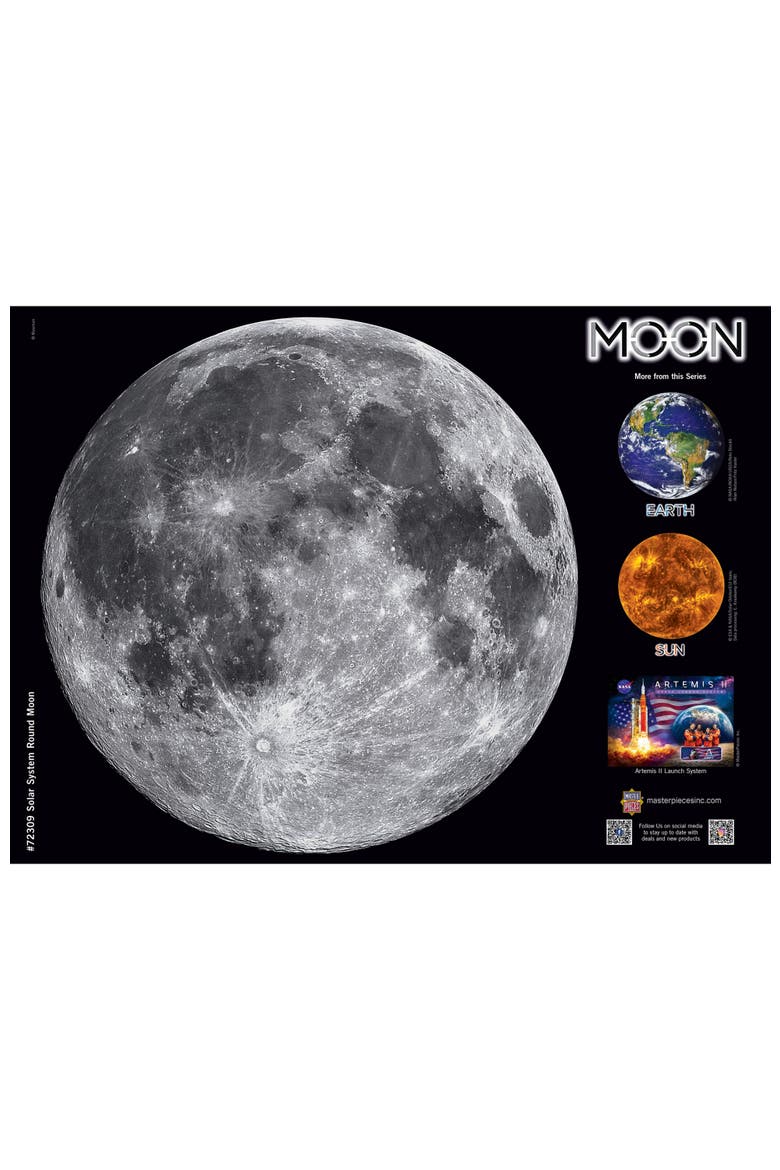 The Moon 1000 Piece Round Jigsaw Puzzle, Alternate, color, Multicolor