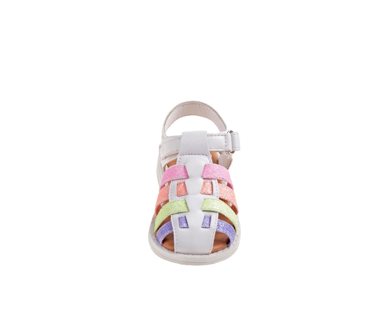 Laura Ashley Closed Toe Multi glitter strap Sandals, Alternate, color, White/Multi