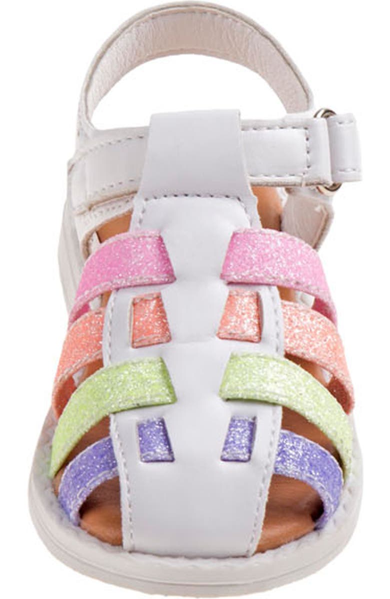 Laura Ashley Closed Toe Multi glitter strap Sandals, Alternate, color, White/Multi