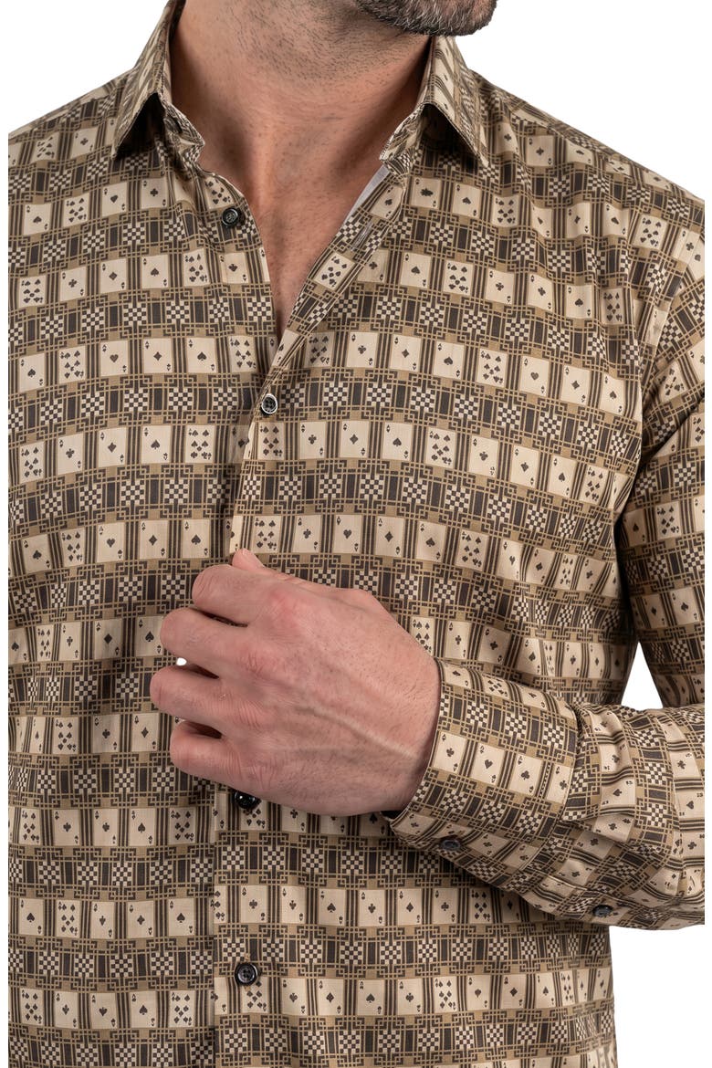 Fibonacci Contemporary Fit Button-Up Shirt, Alternate, color, GREEN