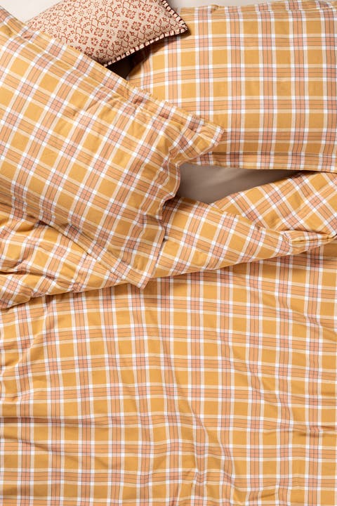 Viseu Portuguese Flannel Checked Cotton King Duvet Set