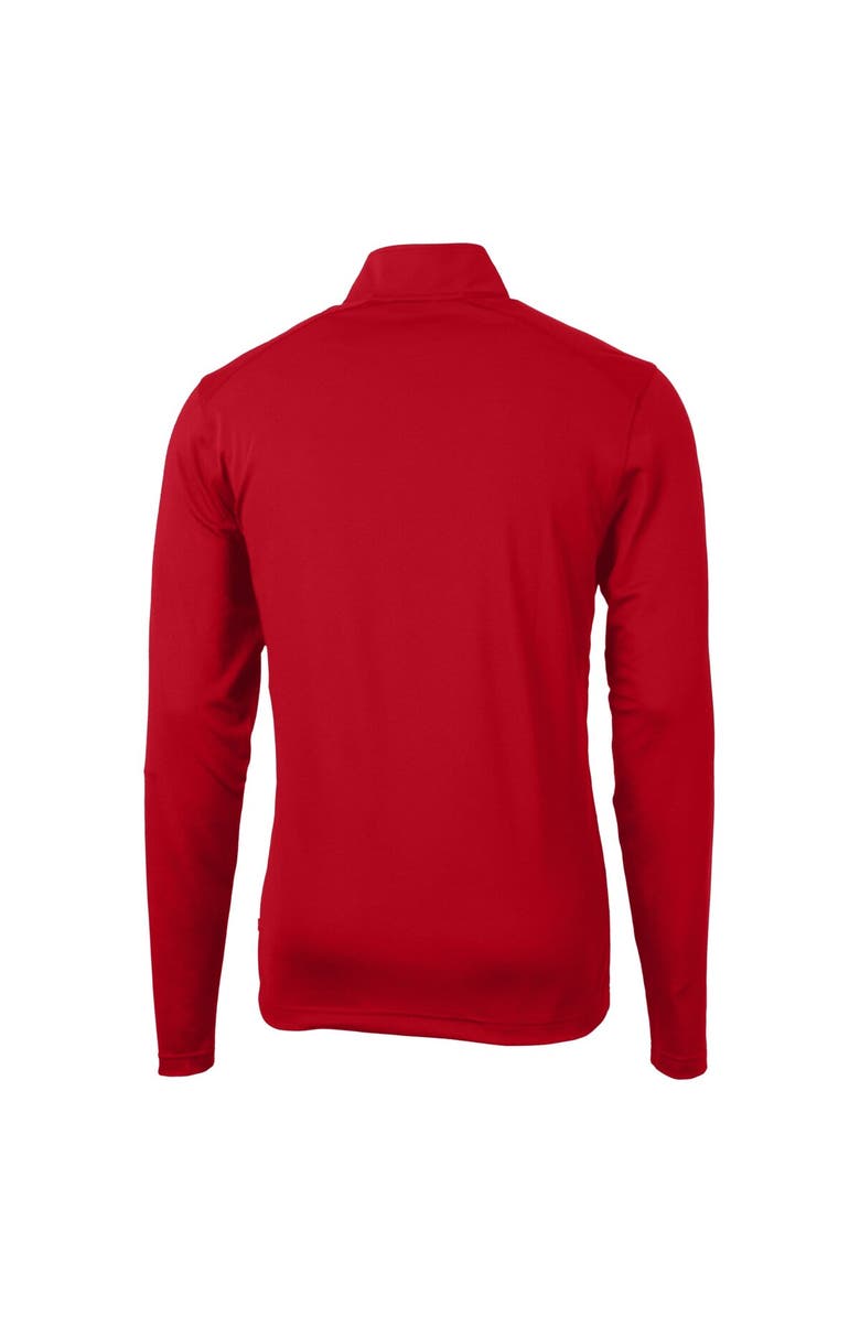 Cutter & Buck Men's Cutter & Buck Red Round Rock Express Virtue Eco Pique Recycled Quarter-Zip Pullover Top, Alternate, color, 