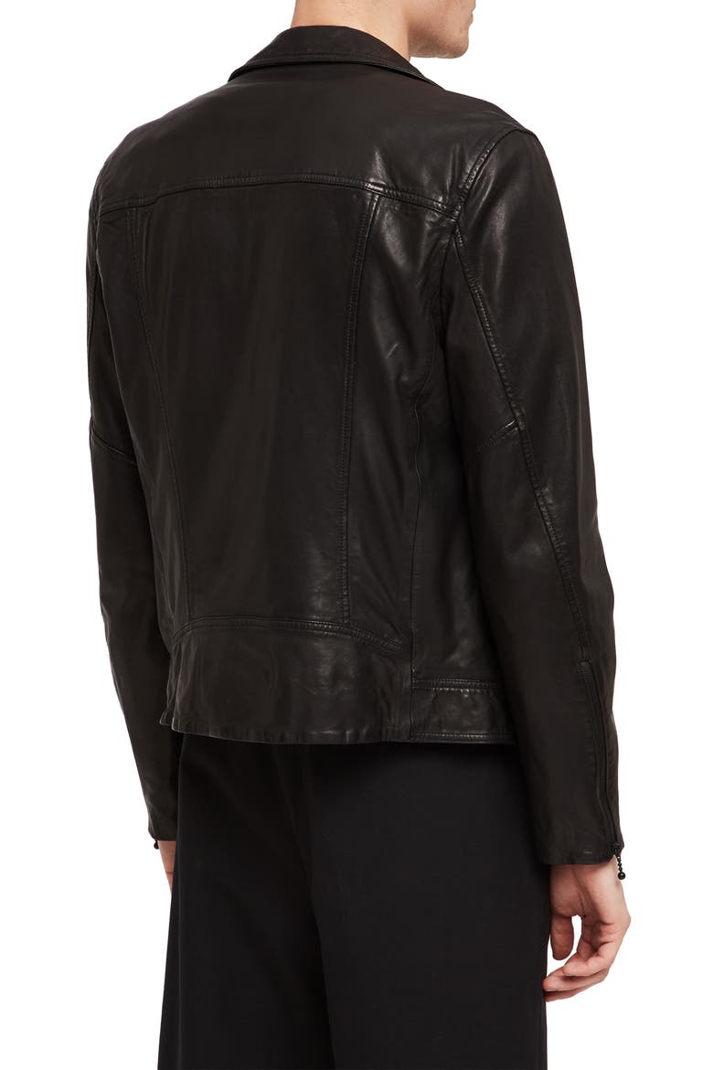 Holt Slim Fit Leather Biker Jacket, Alternate, color, JET BLACK