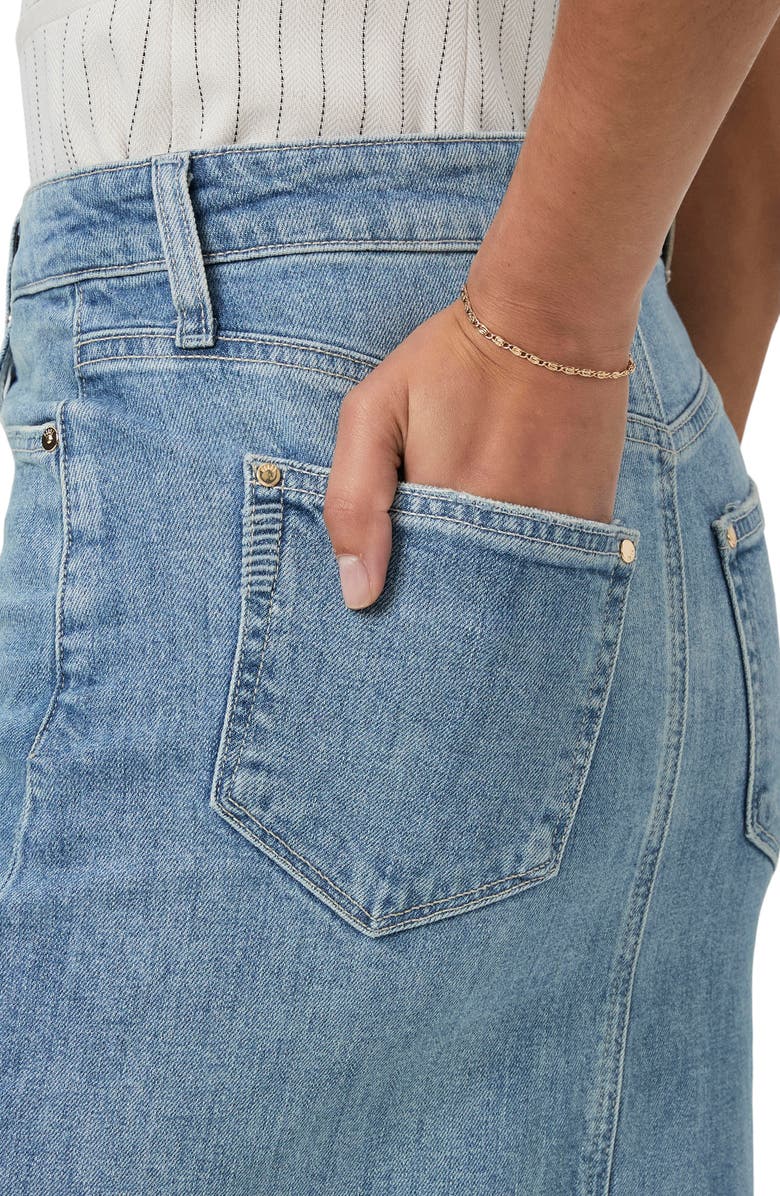 PAIGE Meadow Denim Midi Skirt, Alternate, color,