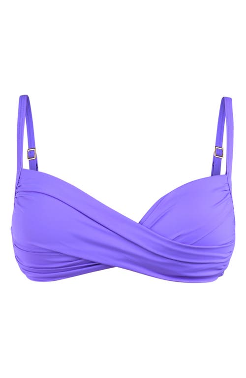 La Blanca Island Goddess Wrap Bikini Top In Ultraviolet