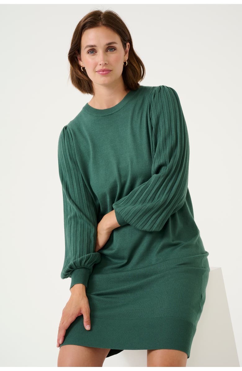 Kaffe Kalone Knit Round Neck Knee Length Dress, Alternate, color, Garden Topiary