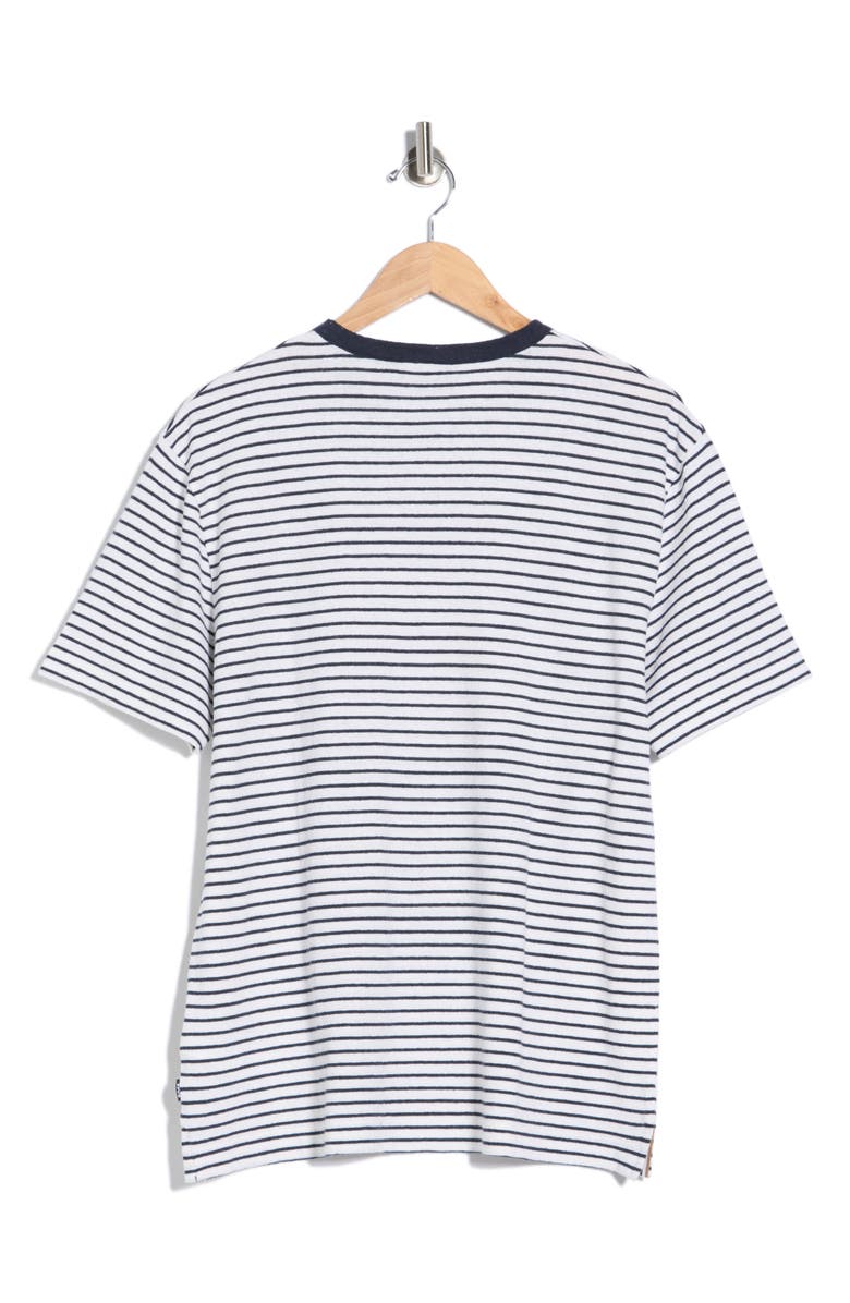 BOSS Taut Stripe Cotton & Linen T-Shirt, Alternate, color, Dark Blue