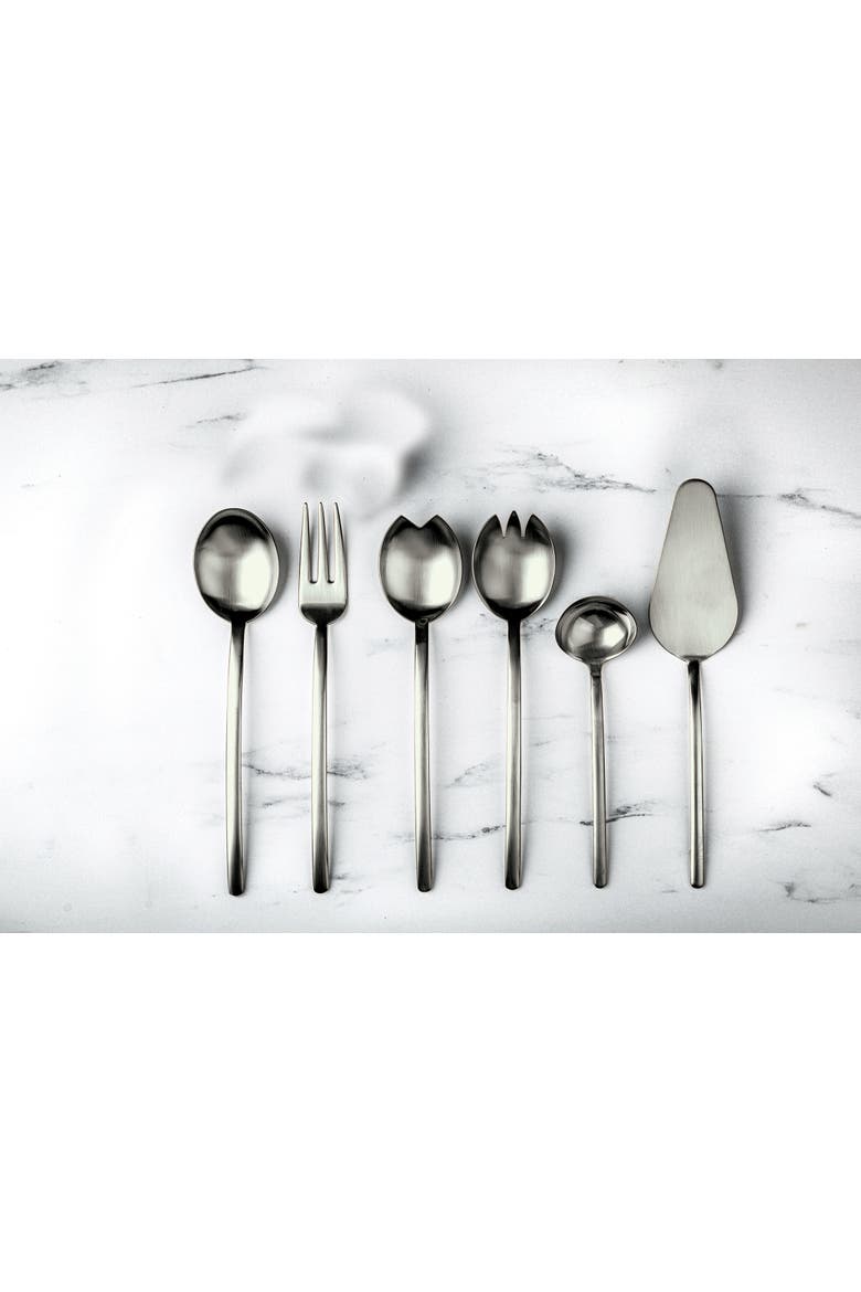 Due Flatware Set - 67 Pieces, Alternate, color, Ice Black Gold