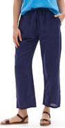 Hatley Linen & Cotton Drawstring Ankle Straight Leg Pants