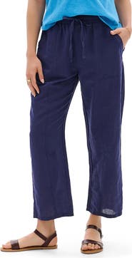 Hatley Linen & Cotton Drawstring Ankle Straight Leg Pants
