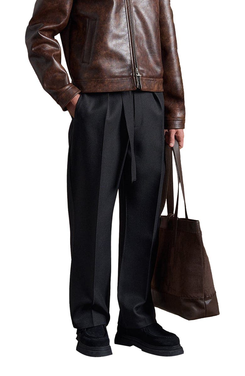 Manière De Voir Laurent Vintage Leather Jacket, Alternate, color, Brown