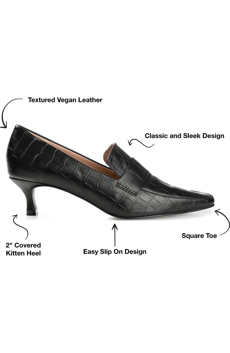 Journee Collection Celina Croc Embossed Loafer Pump - Wide Width Available, Alternate, color, Black