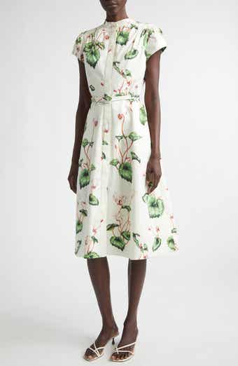 Chiné Cyclamen Cap Sleeve Poplin Dress