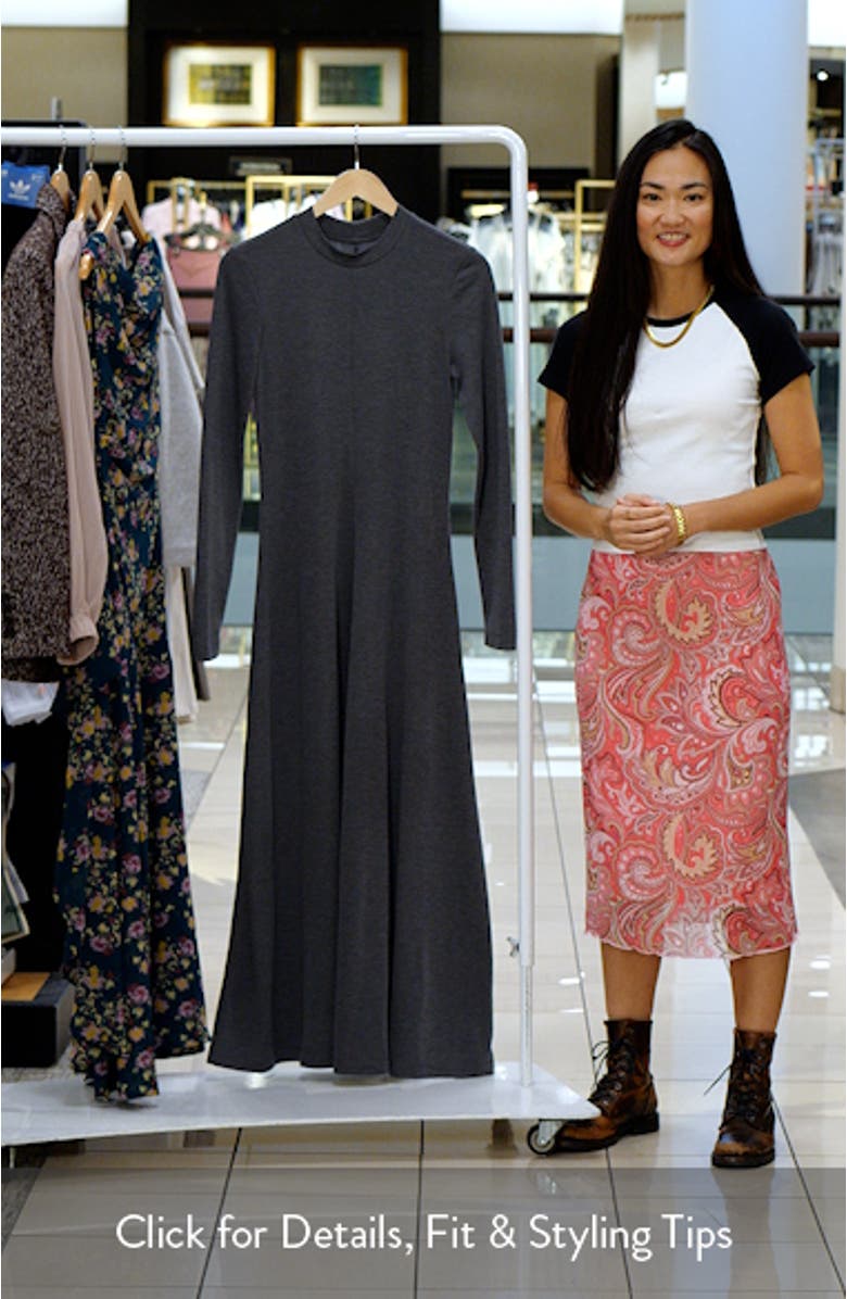 Mock Neck Long Sleeve Maxi Dress
