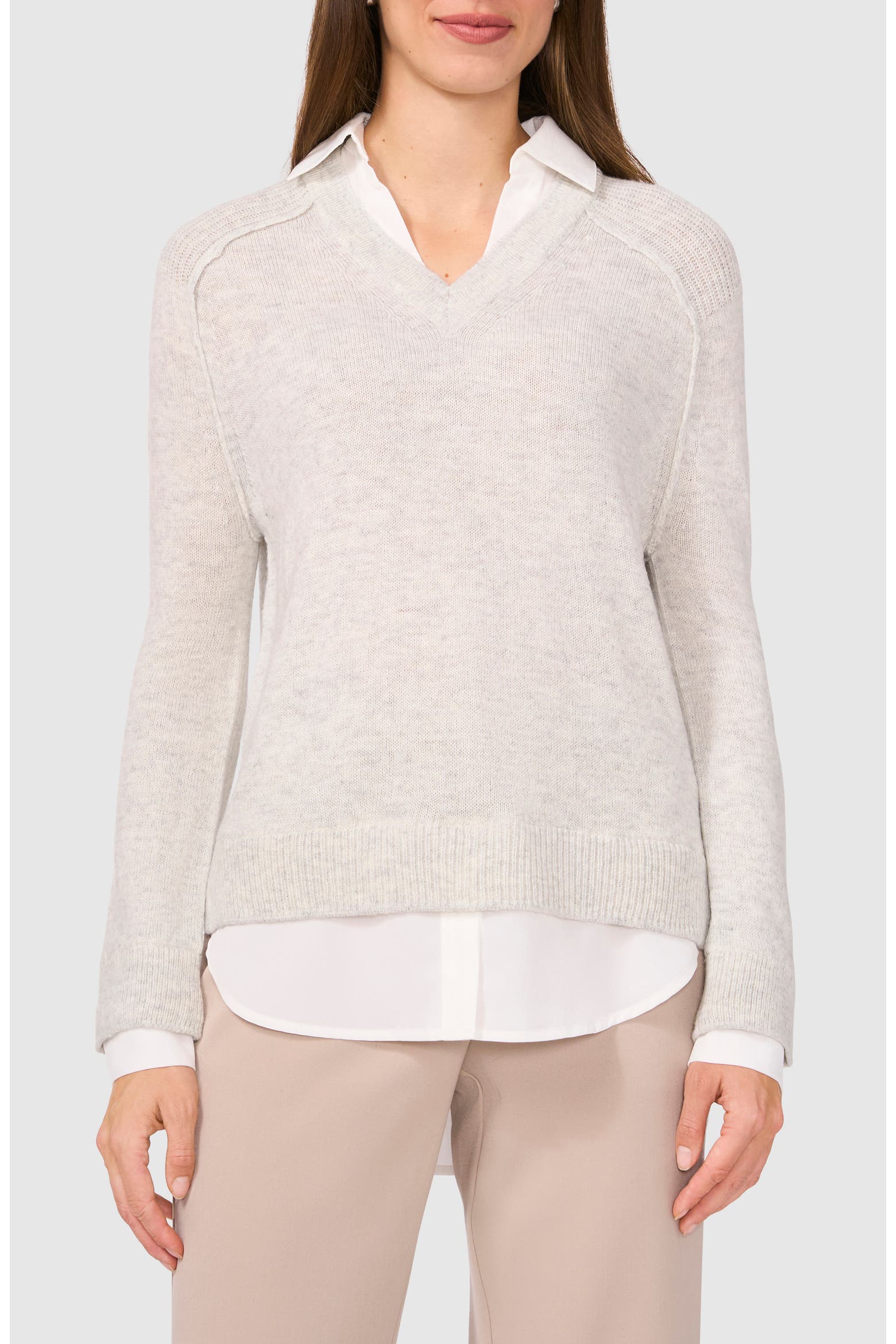 Headcoller Rack Halogen® Layered Look Wool Blend Sweater (Women) | Nordstromrack