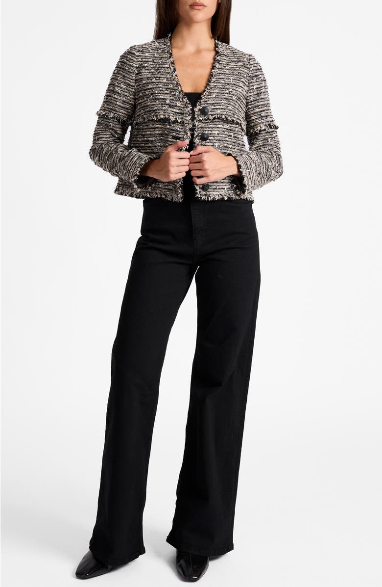 Santorelli Regina Relaxed Fit Jacket in Modern Tweed, Alternate, color, Sandstone