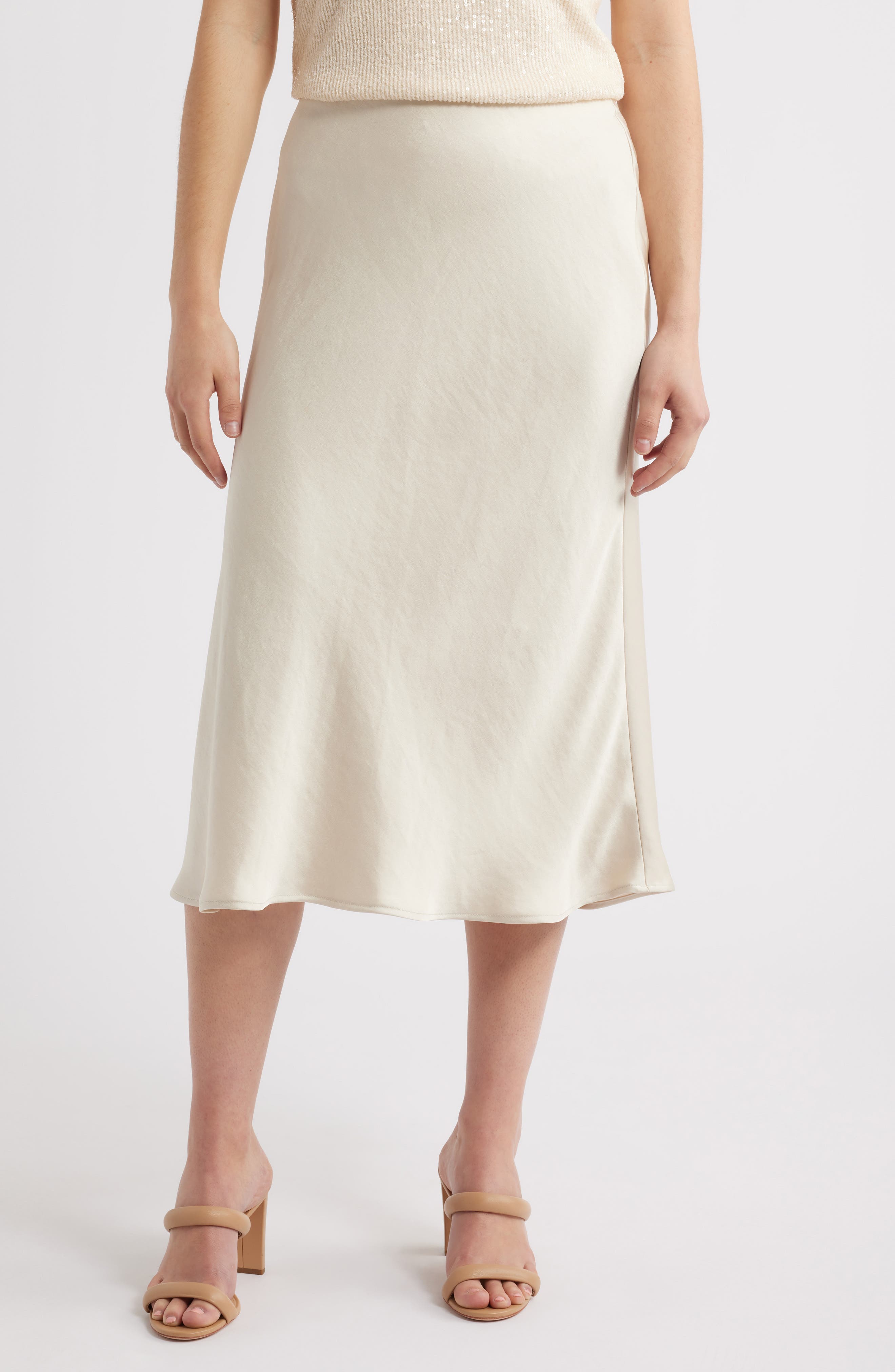 mid length satin skirts xl