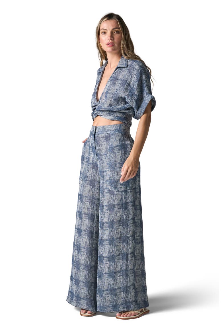 Oslo Pant 2.0 in Seaside Gauze, Alternate, color, Blue/Beige