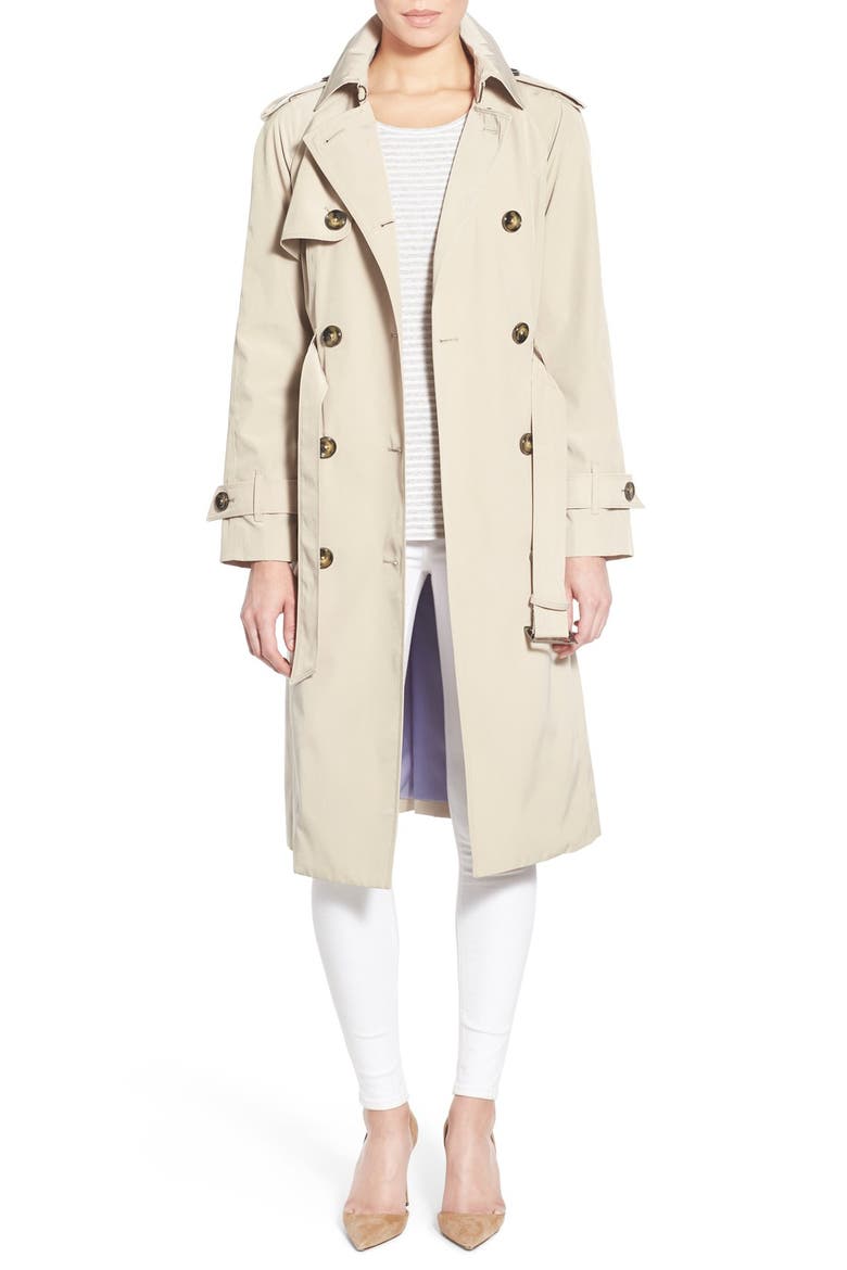 Double Breasted Trench Coat, Main, color, STONE