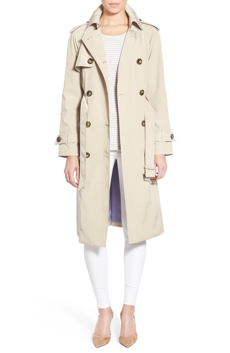 London Fog Double Breasted Trench Coat, Main, color, 