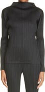 Pleats Please Issey Miyake Funnel Neck Pleated Top